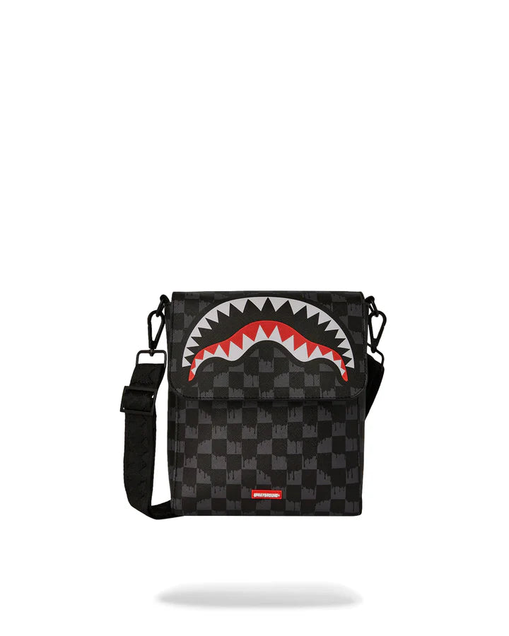 Sprayground Tracolla Drip Check Shark Messenger Sling