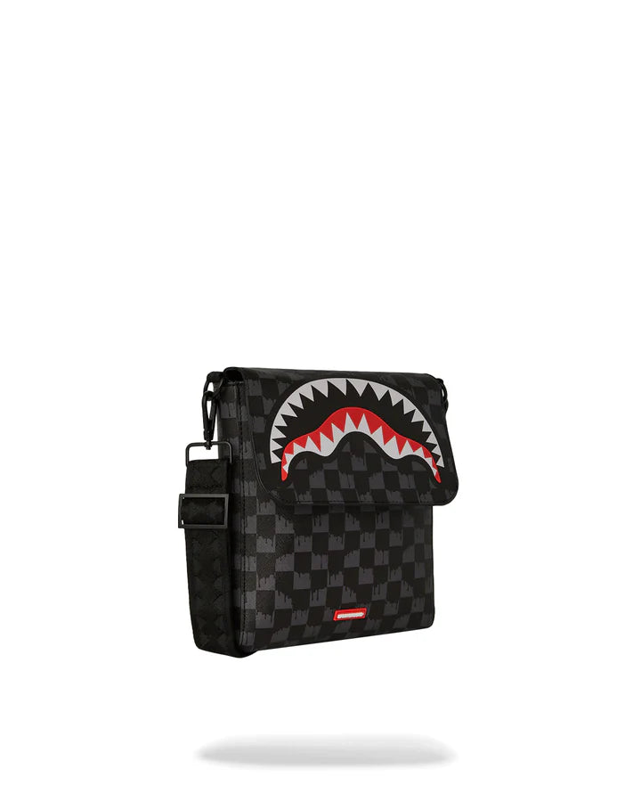 Sprayground Tracolla Drip Check Shark Messenger Sling