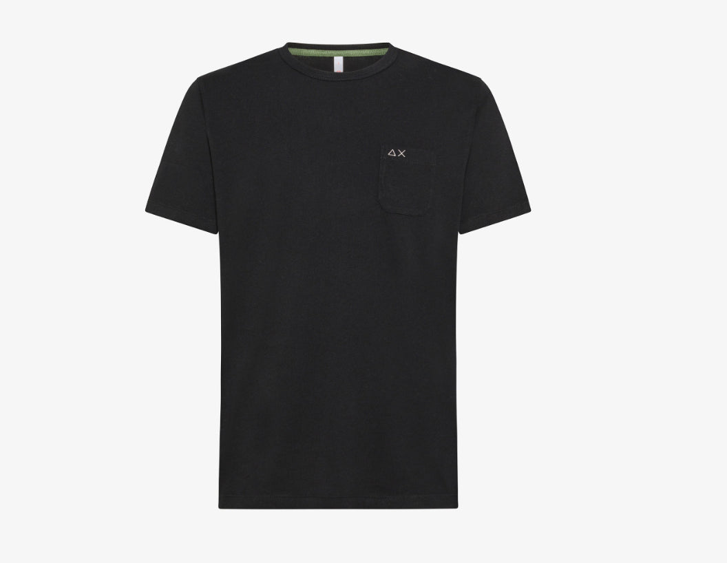 Sun68 t-shirt round solid pocket s/s