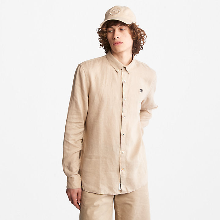 TIMBERLAND CAMICIA SLIM FIT IN LINO MILL RIVER UOMO BEIGE