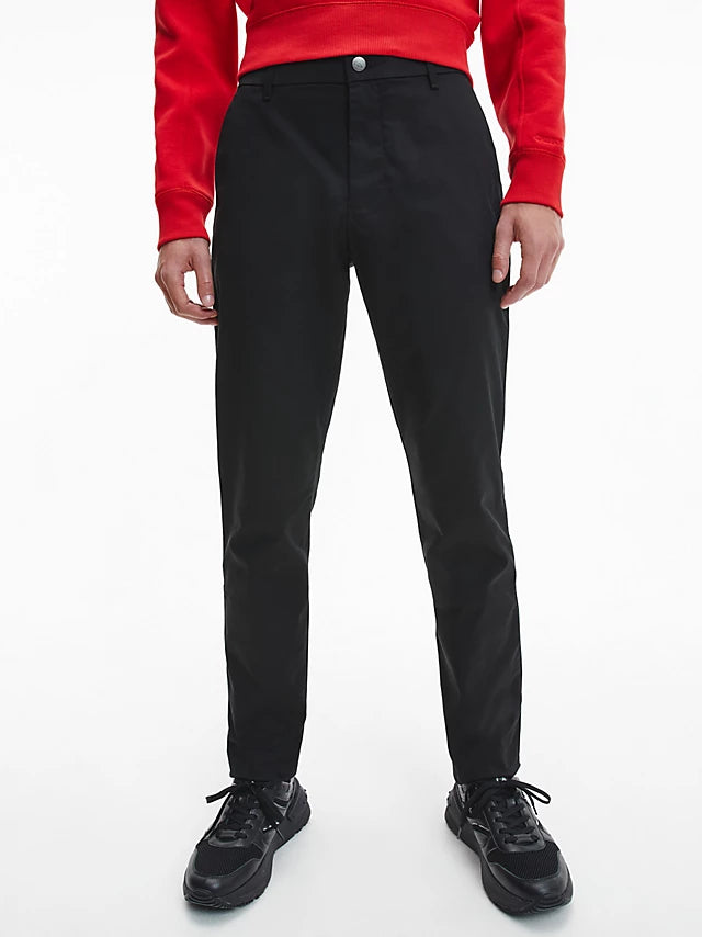 Calvin Klein Pantaloni Chino In Twill Elasticizzato black