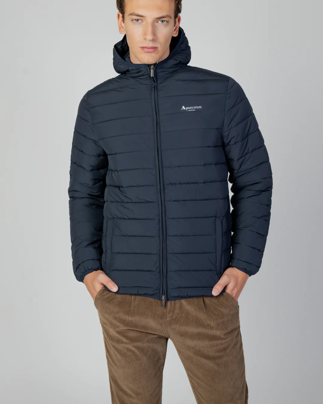 AQUASCUTUM ACTIVE100GR HOODED JACKET NAVY