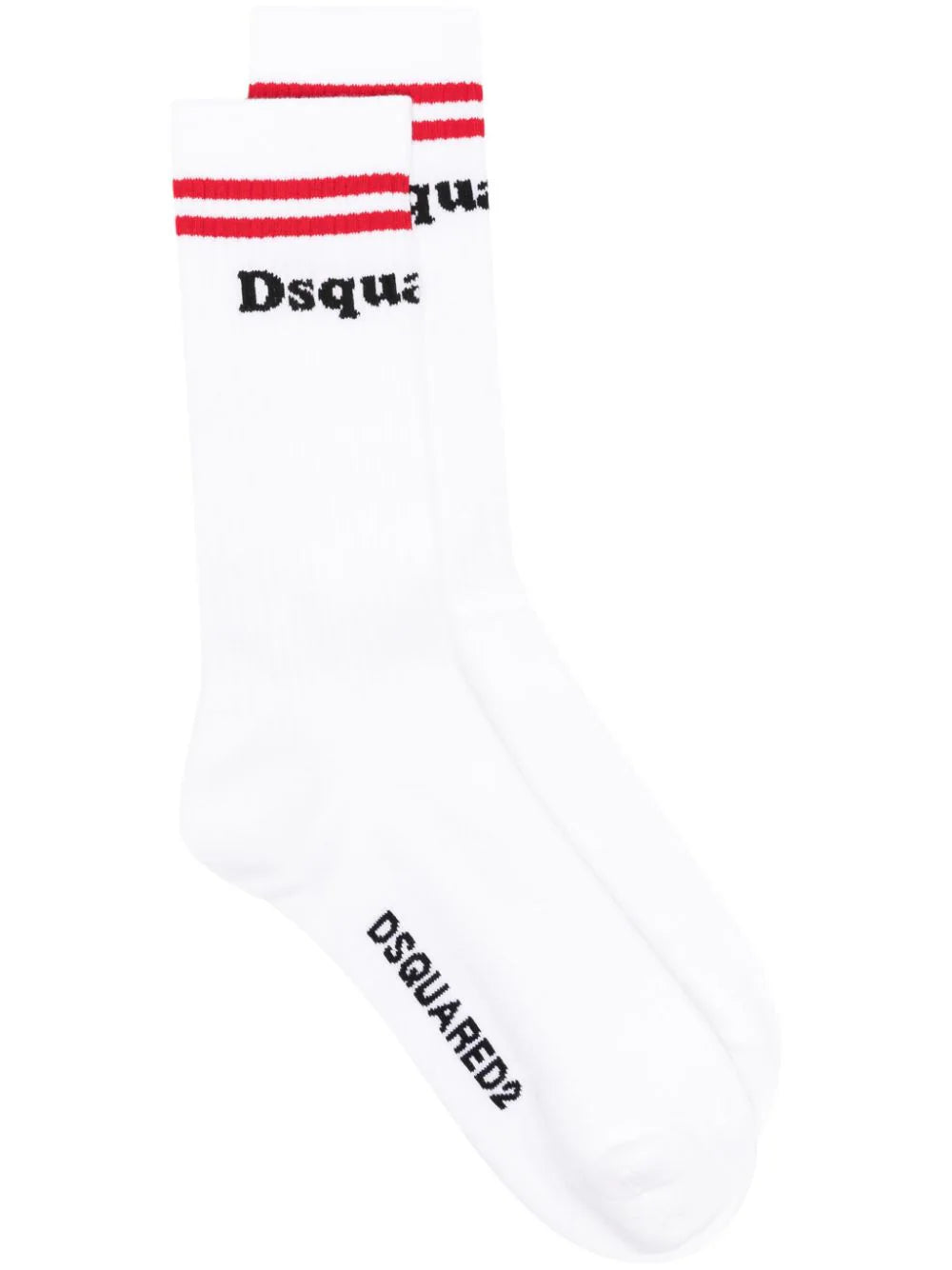 DSQUARED2 CALZA CON LOGO MID-CREW SOCKS WHITE