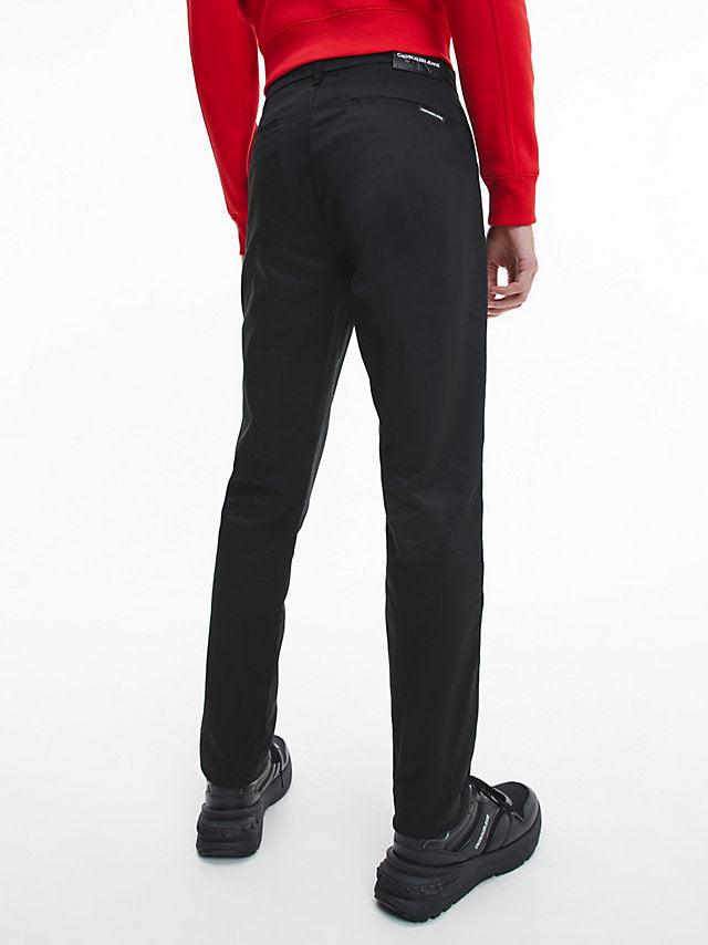 Calvin Klein Pantaloni Chino In Twill Elasticizzato black