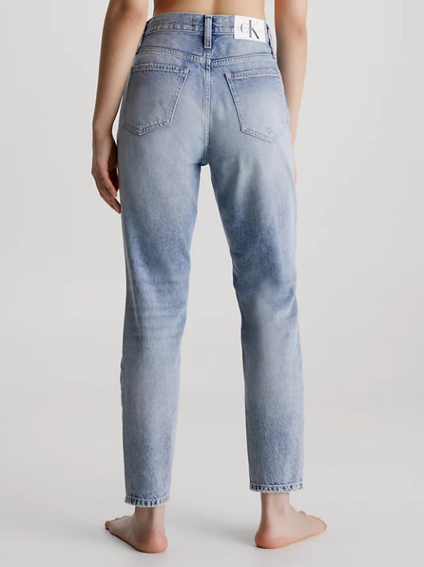 Calvin Klein Jeans Mom Jeans donna con strappi colore denim medium