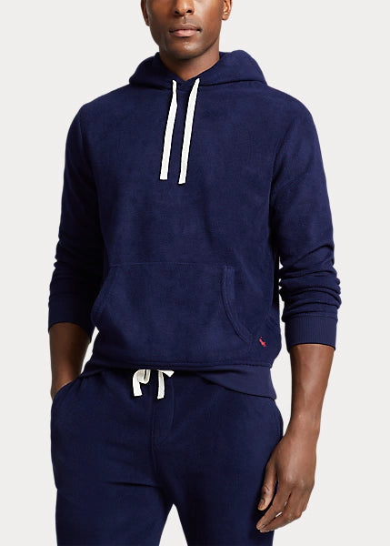 Polo Ralph Lauren felpa in pile spazzolato blu navy