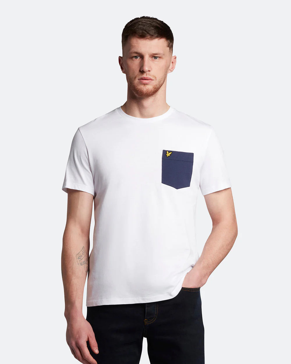 Lyle & Scott Contrast Pocket T-Shirt White/ Navy