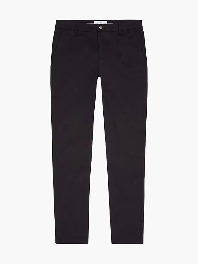 Calvin Klein Pantaloni Chino In Twill Elasticizzato black