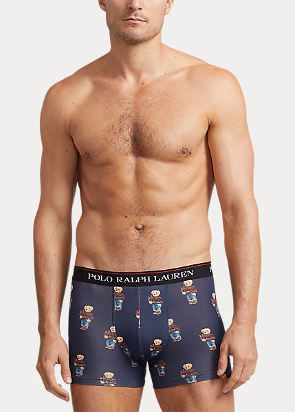 Polo Ralph Lauren due paia di boxer classici in cotone holiday bear blu/rosso