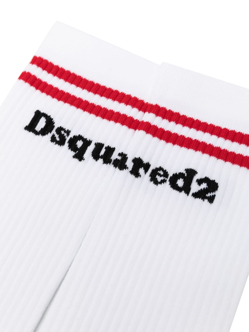 DSQUARED2 CALZA CON LOGO MID-CREW SOCKS WHITE