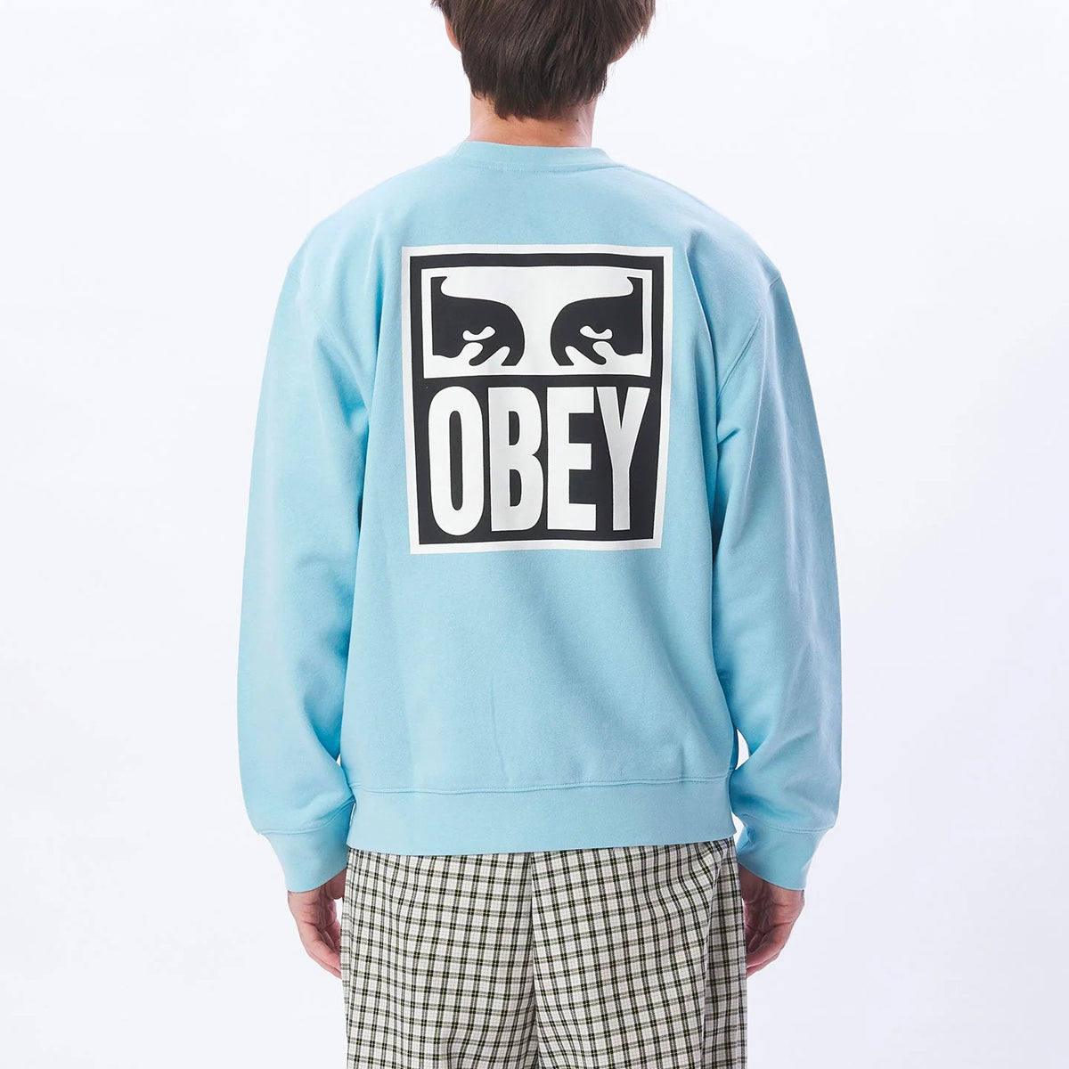 OBEY EYES ICON II HEAVYWEIGHT FELPA GIROCOLLO UOMO SKY BLUE