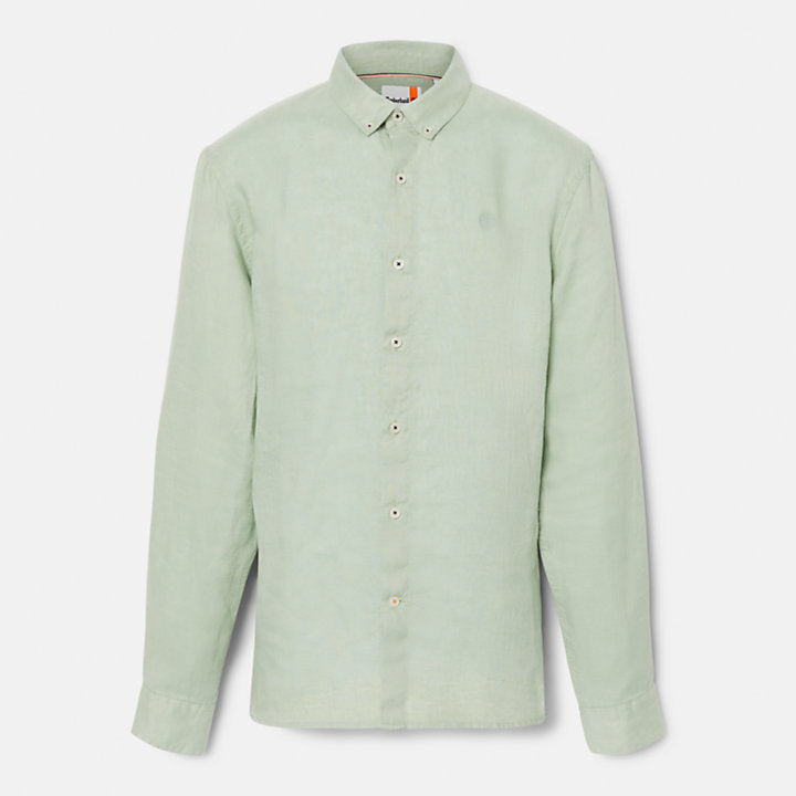 TIMBERLAND CAMICIA SLIM FIT IN LINO MILL RIVER UOMO VERDE CHIARO