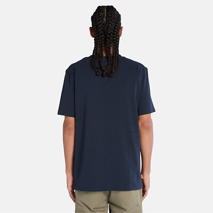 TIMBERLAND T-SHIRT CON TASCA IN COTONE UOMO BLU MARINO